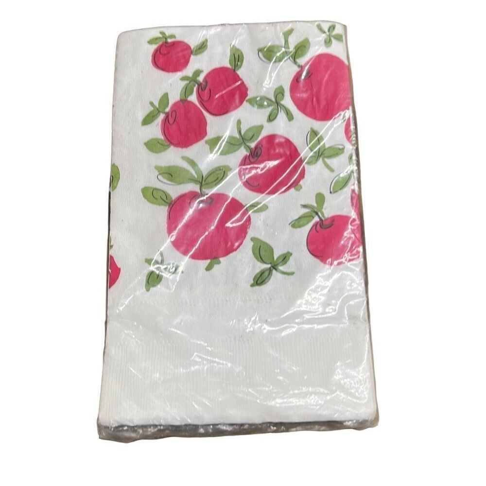 Contempo White Cherry Print Kitchen Paper Table Cover 54” x 104”